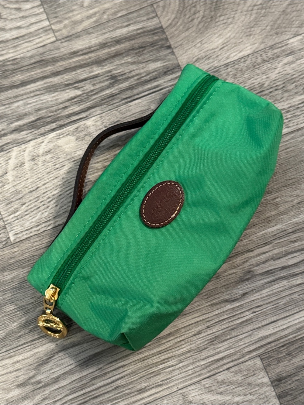 Longchamp green nylon pouch